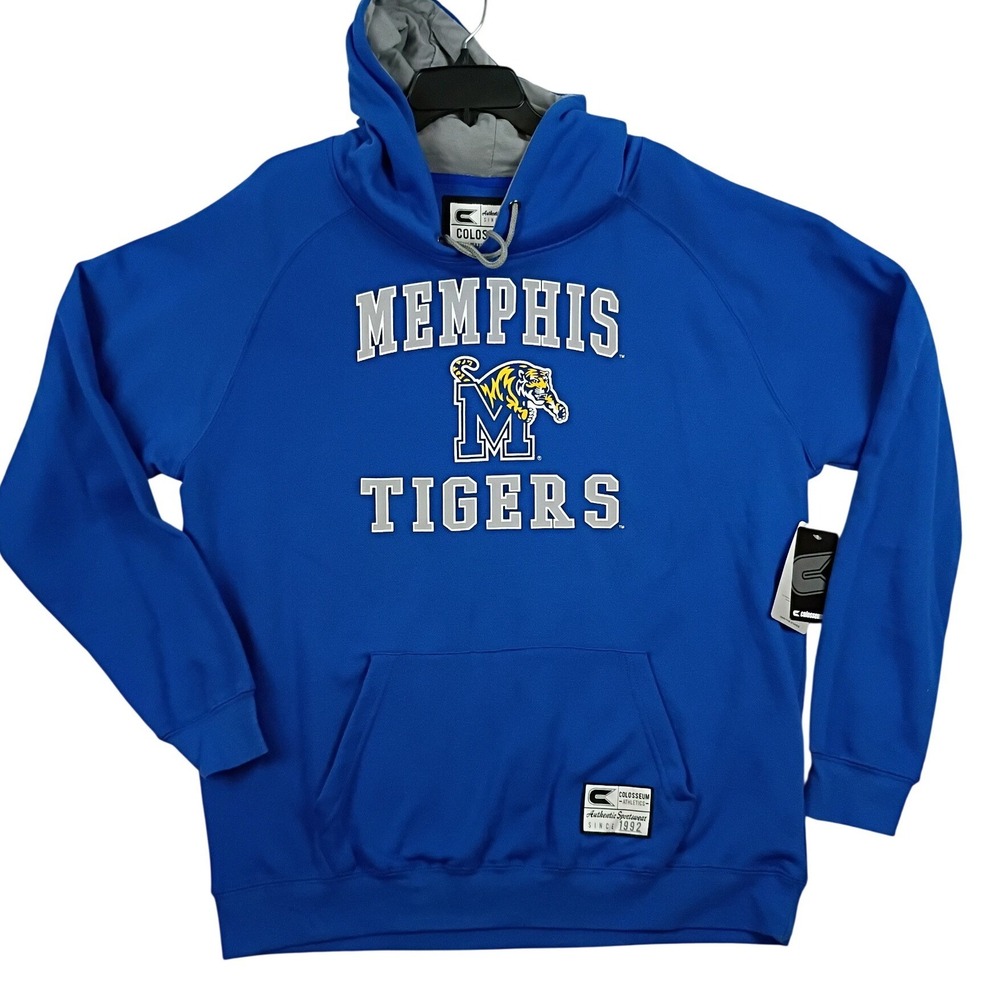 Colosseum Hoodie Memphis Tigers Men XXL Blue NCAA‎ Fleece Pullover Fan Apparel
